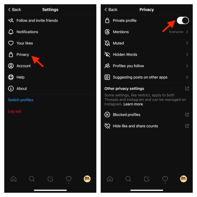 Disable Private Account in Threads on iPhone and Android 