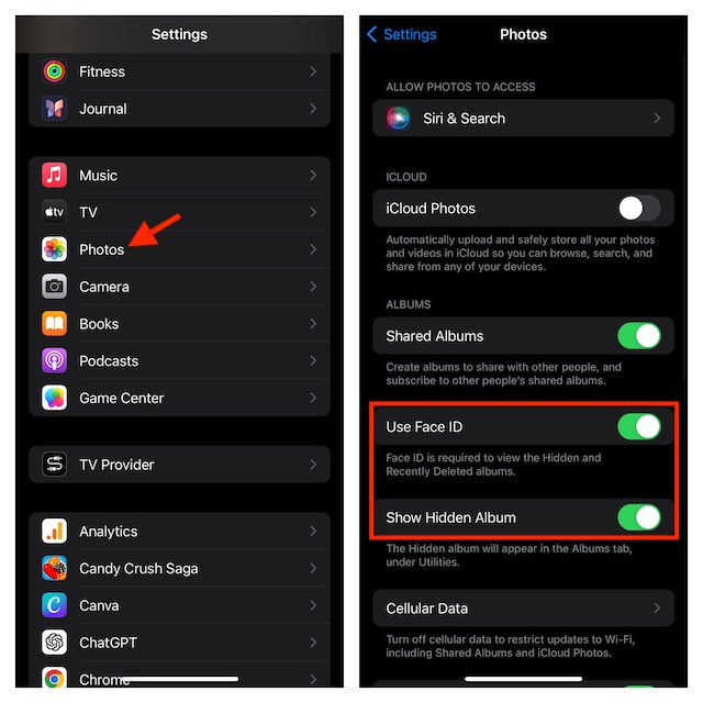 Lock your photos and videos with Face ID or Touch ID