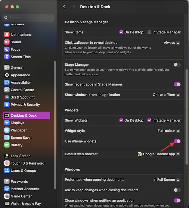 Use iPhone widgets on Mac