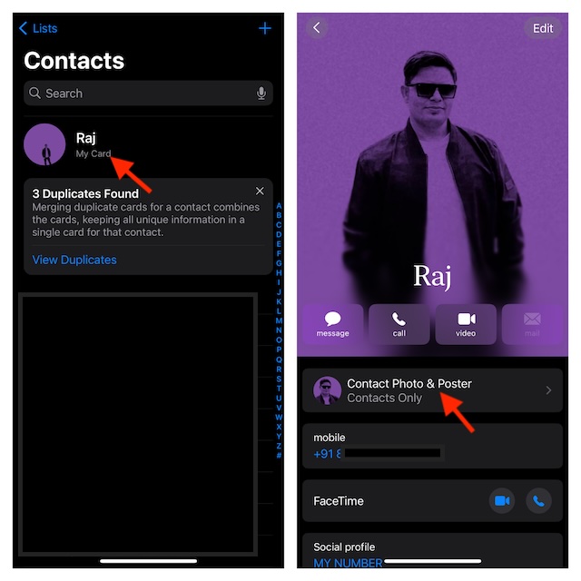 open the Contacts app on your iPhone