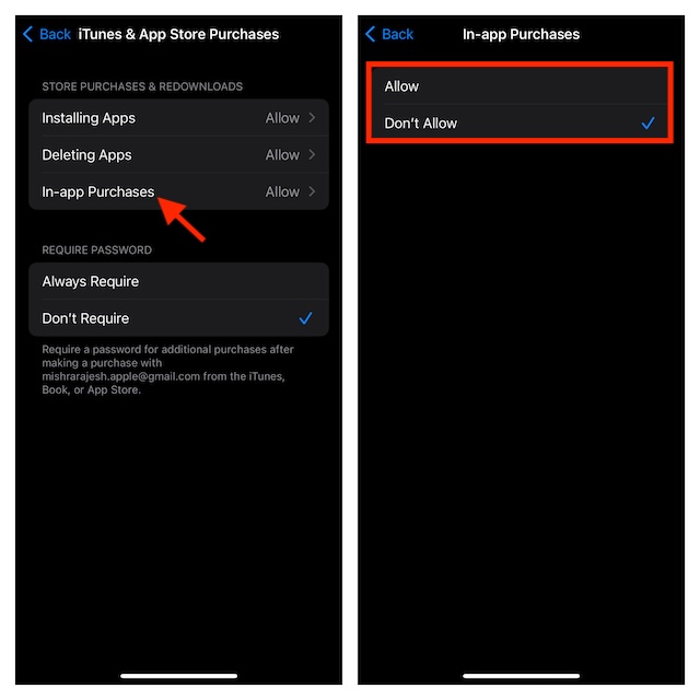 Block in app purchases on iPhone and iPad