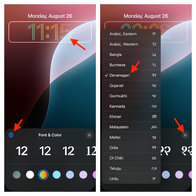 Change Lock Screen Clock Language to Devanagari in iOS 18