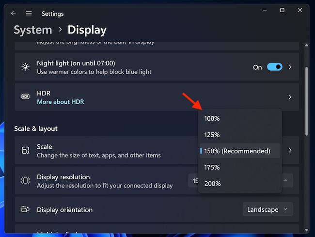 How to Choose the Desired Display Scale in Windows 11