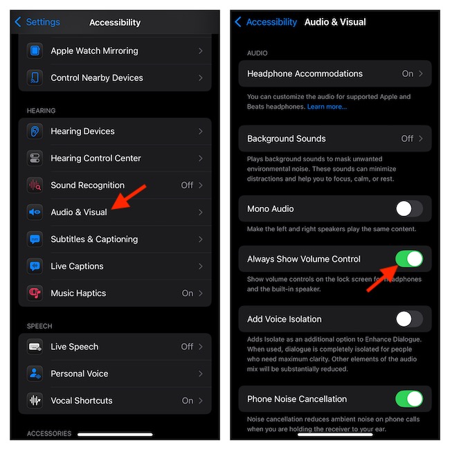 Show volume slider on iPhone Lock Screen in iOS 18